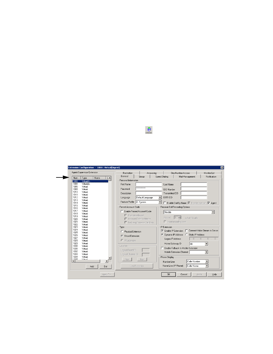 Extension configuration, Hapter | AltiGen comm ACM 5.1 User Manual | Page 207 / 454