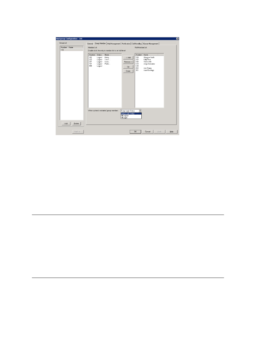 Setting login status for system restart, Setting hunt group mail management | AltiGen comm ACM 5.1 User Manual | Page 267 / 454