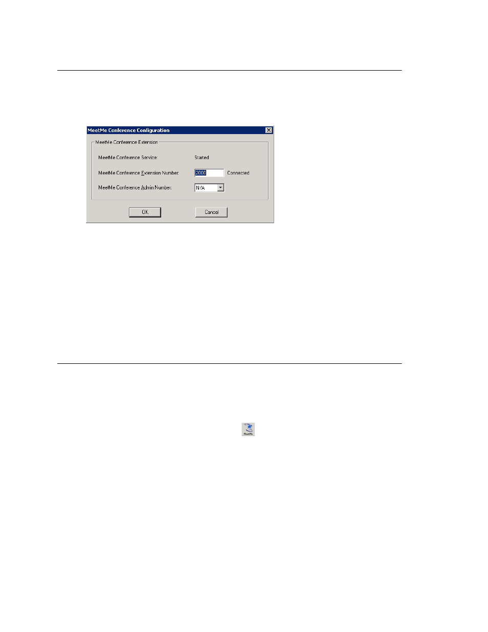 Setting the meetme conference extension, Meetme conference window | AltiGen comm ACM 5.1 User Manual | Page 320 / 454
