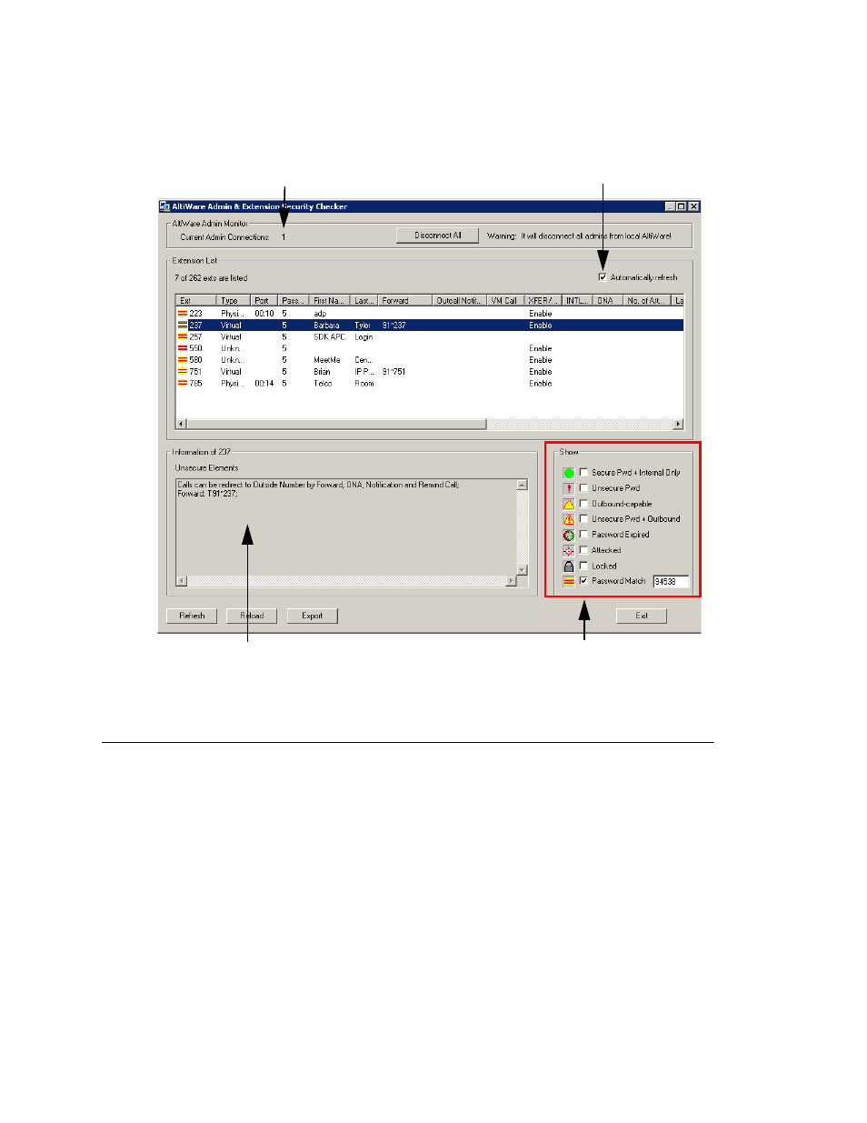 Checking extension security | AltiGen comm ACM 5.1 User Manual | Page 406 / 454
