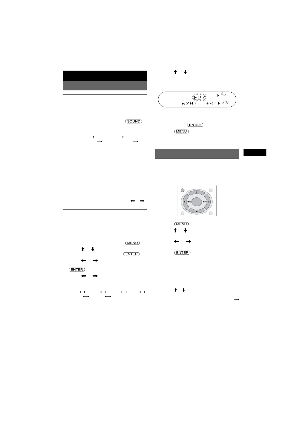 Other functions, Changing the sound settings, Adjusting the sound characteristics | Adjusting the equalizer curve - eq7 tune, Adjusting menu items - menu, Eq7 tune, Adjusting menu items — menu, Other functions changing the sound settings | Sony CDX-R6750 User Manual | Page 11 / 104