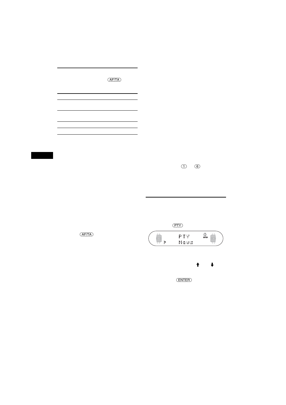 Einstellen von af und ta/tp, Auswählen des programmtyps (pty) | Sony CDX-R6750 User Manual | Page 30 / 104