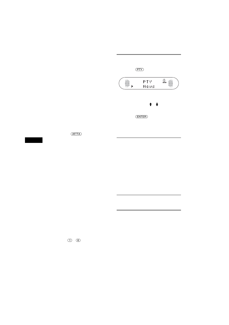 Selezione di pty, Impostazione di ct, Selezione di pty impostazione di ct | Sony CDX-R6750 User Manual | Page 72 / 104