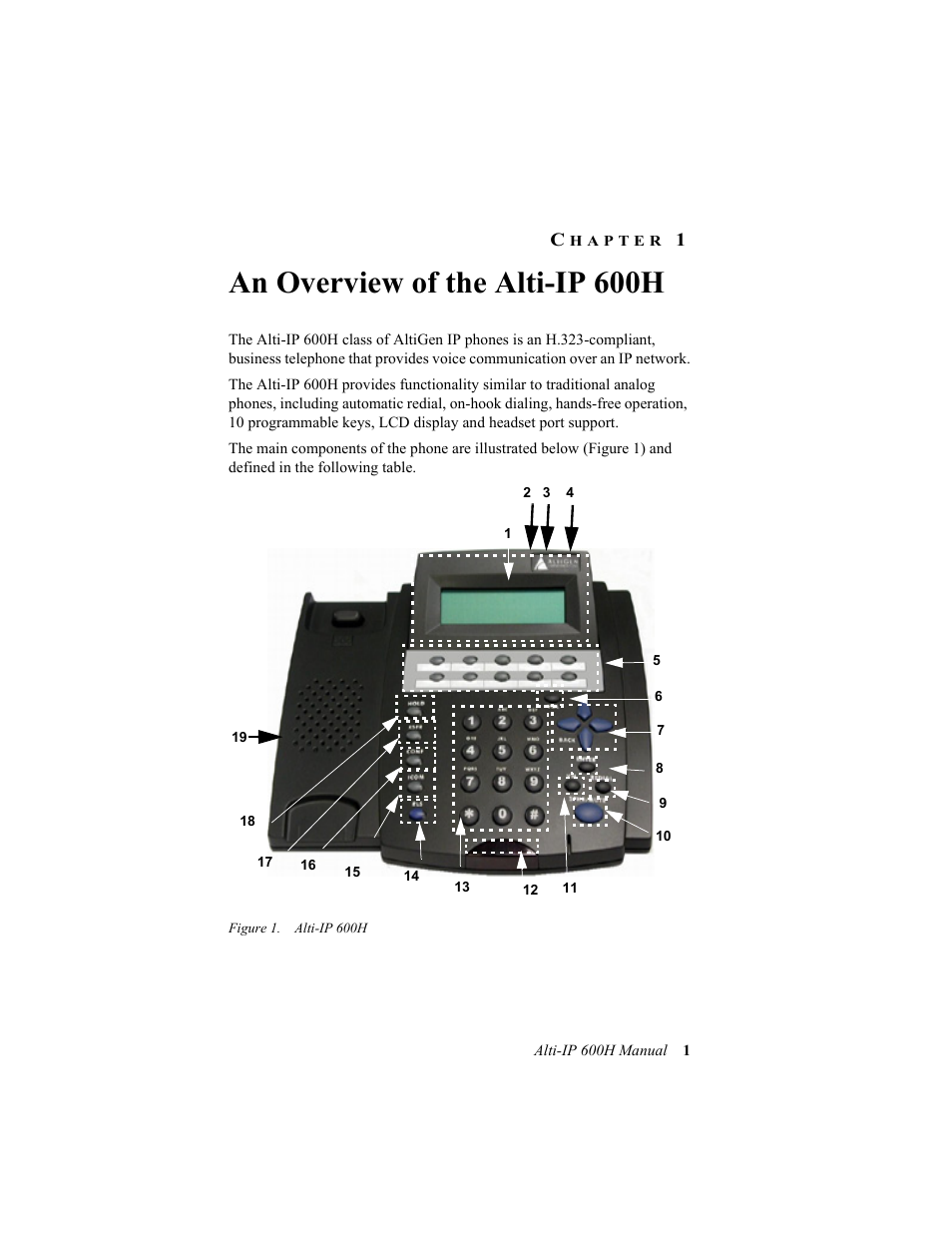 Hapter, An overview of the alti-ip 600h, Chapter 1, an overview of the alti-ip 600h | AltiGen comm 600H User Manual | Page 11 / 69