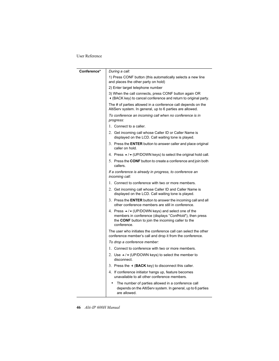 AltiGen comm 600H User Manual | Page 56 / 69