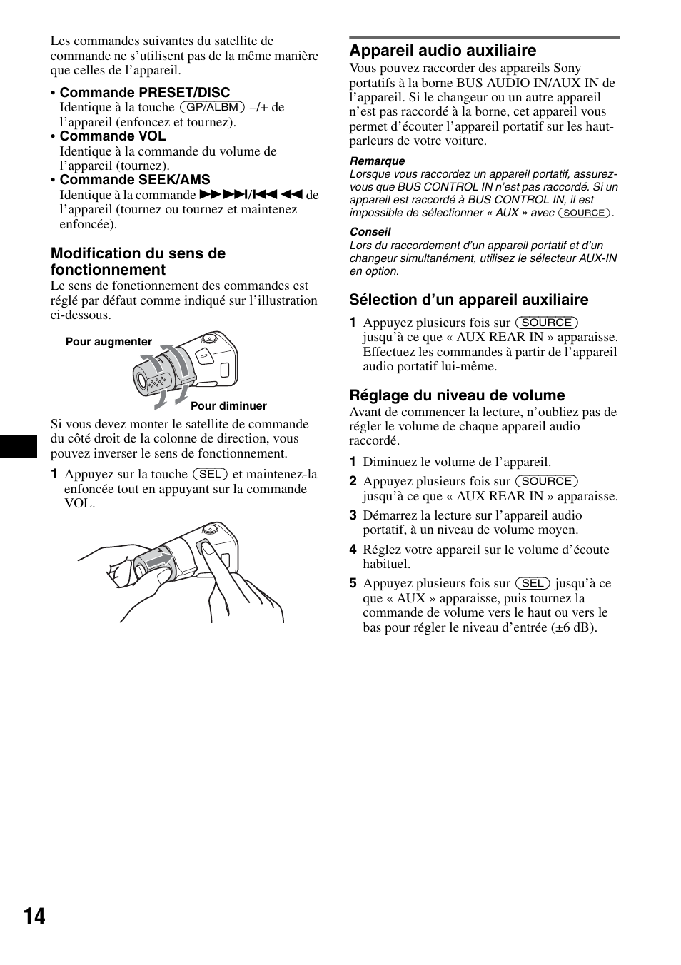 Appareil audio auxiliaire | Sony CDX-RA550 User Manual | Page 52 / 100