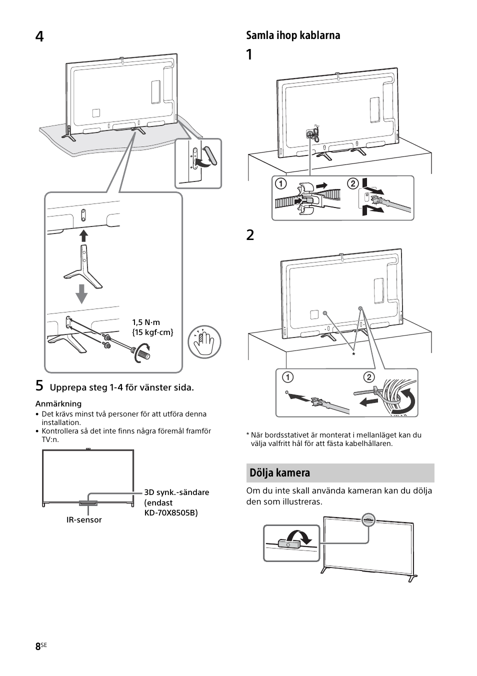 Dölja kamera | Sony KD-49X8505B User Manual | Page 120 / 328