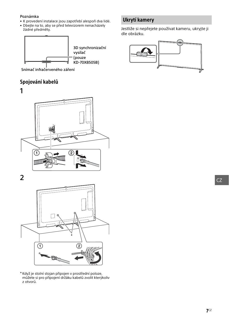 Ukrytí kamery | Sony KD-49X8505B User Manual | Page 195 / 328