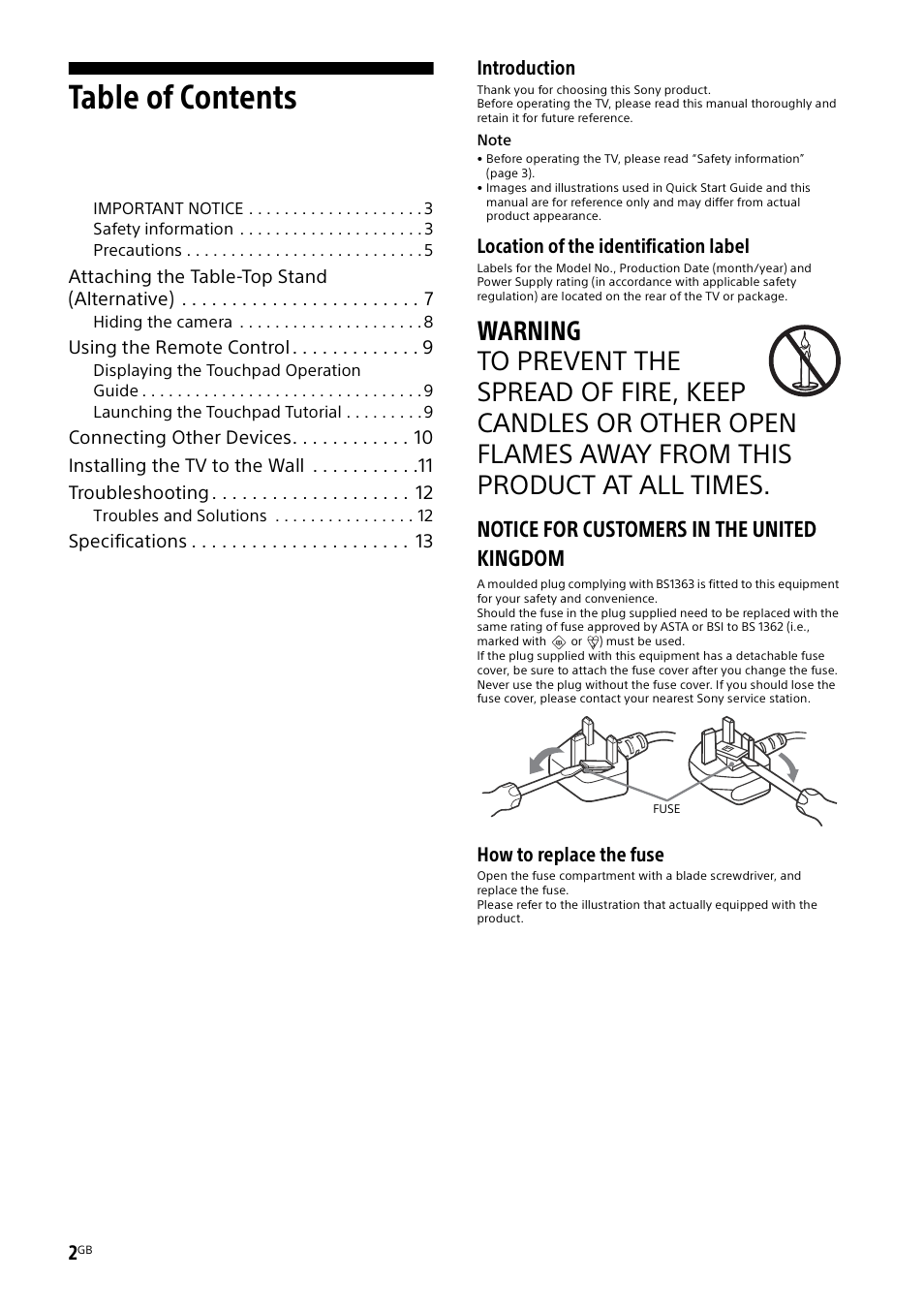 Sony KD-49X8505B User Manual | Page 2 / 328