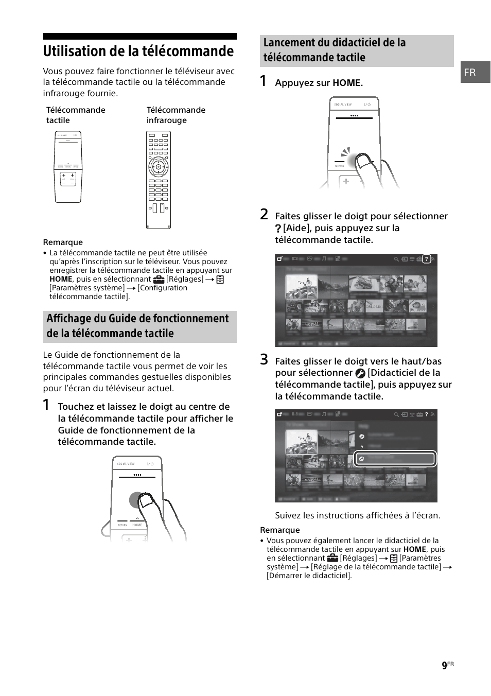 Utilisation de la télécommande | Sony KD-49X8505B User Manual | Page 25 / 328