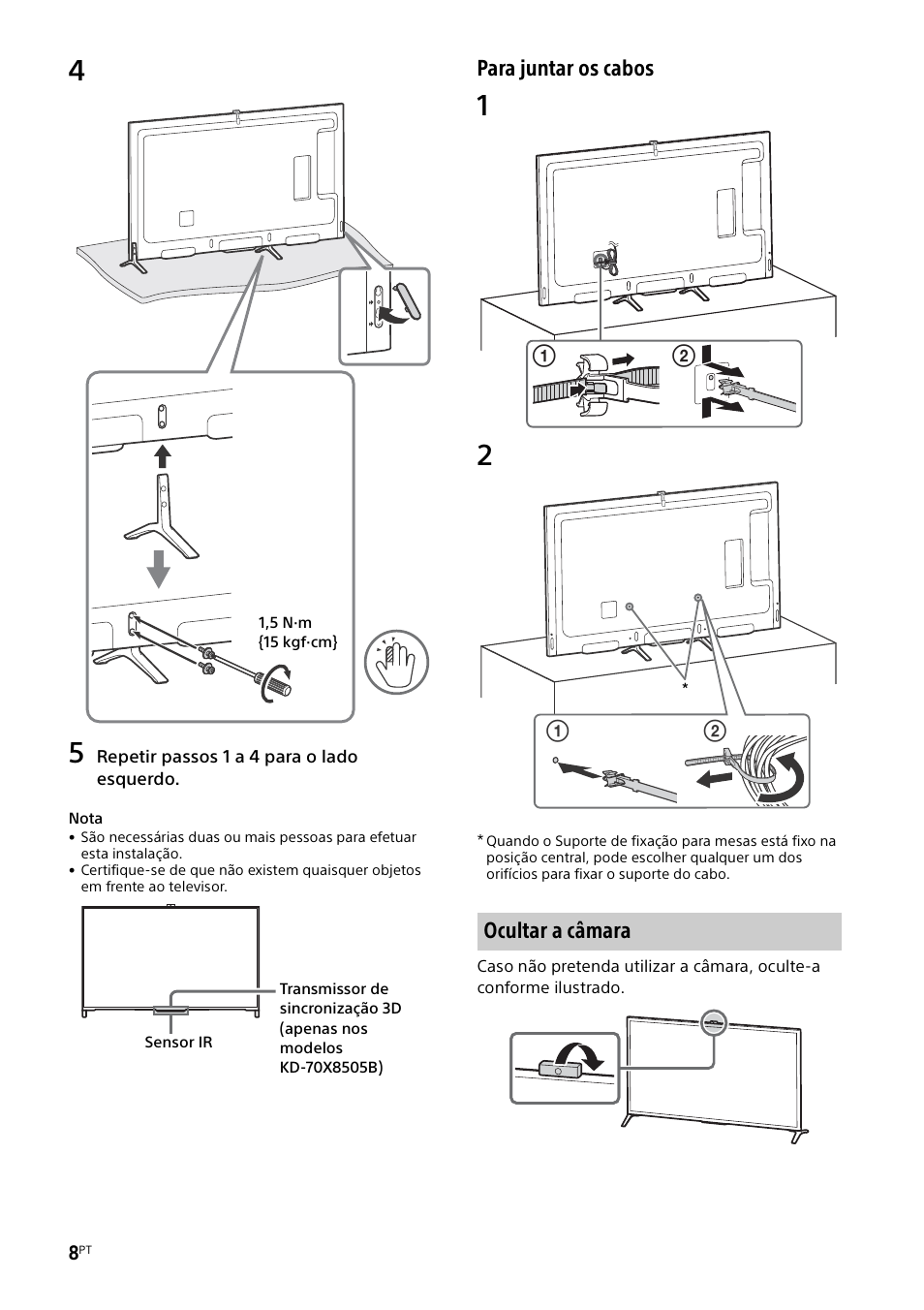 Ocultar a câmara | Sony KD-49X8505B User Manual | Page 88 / 328