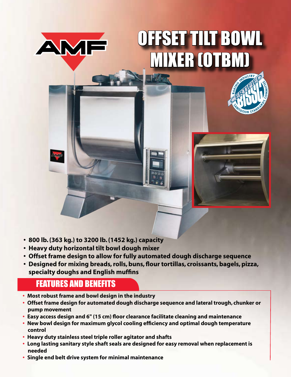 AMF Offset Tilt Bowl Mixer (OTBM) User Manual | 4 pages