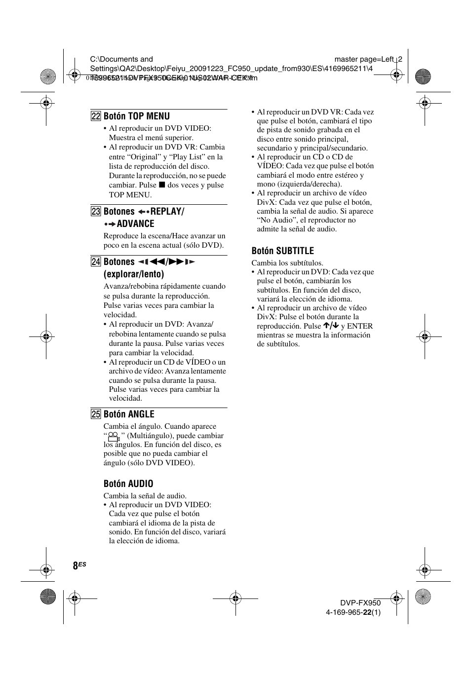 Sony DVP-FX950 User Manual | Page 112 / 216