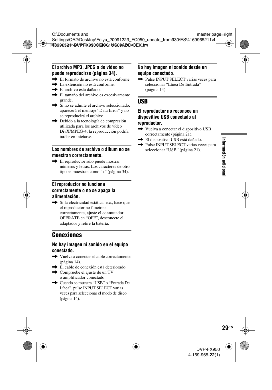 Conexiones | Sony DVP-FX950 User Manual | Page 133 / 216