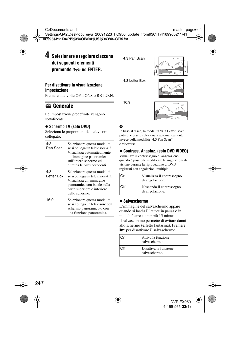 Generale | Sony DVP-FX950 User Manual | Page 164 / 216