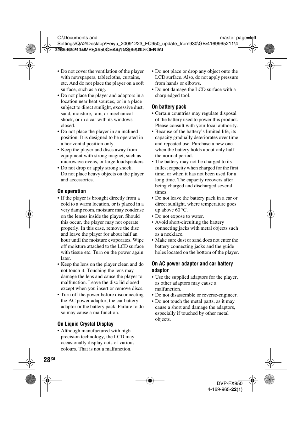 Sony DVP-FX950 User Manual | Page 28 / 216