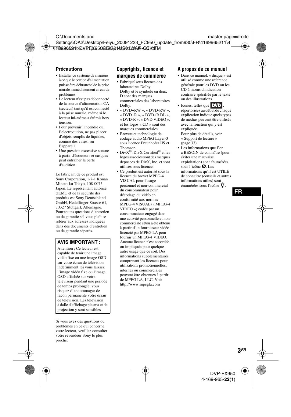 Sony DVP-FX950 User Manual | Page 35 / 216