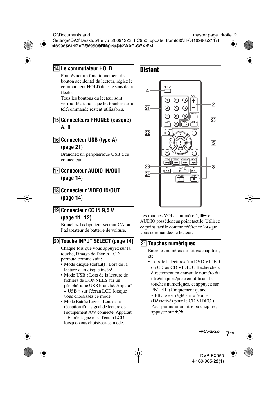 Distant | Sony DVP-FX950 User Manual | Page 39 / 216