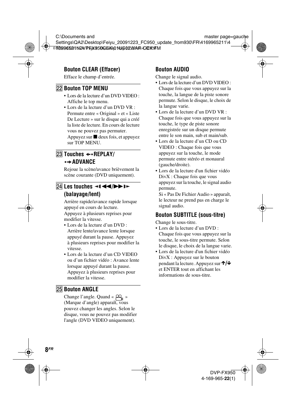 Sony DVP-FX950 User Manual | Page 40 / 216