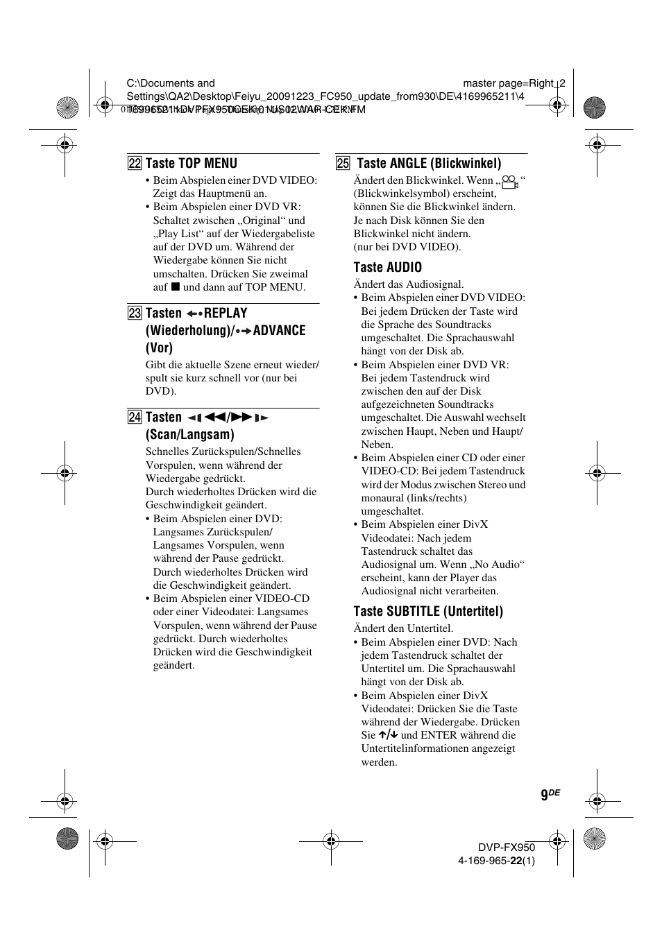 Sony DVP-FX950 User Manual | Page 77 / 216