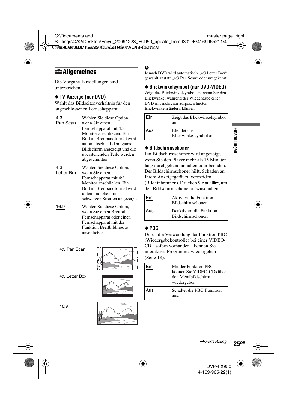 Allgemeines | Sony DVP-FX950 User Manual | Page 93 / 216