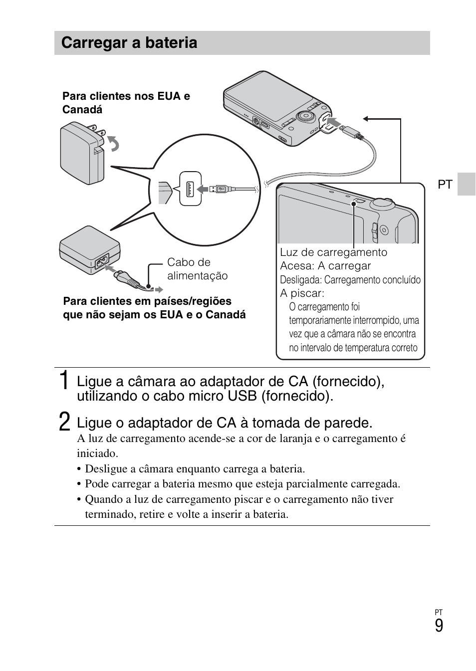 Carregar a bateria | Sony DSC-WX60 User Manual | Page 149 / 611