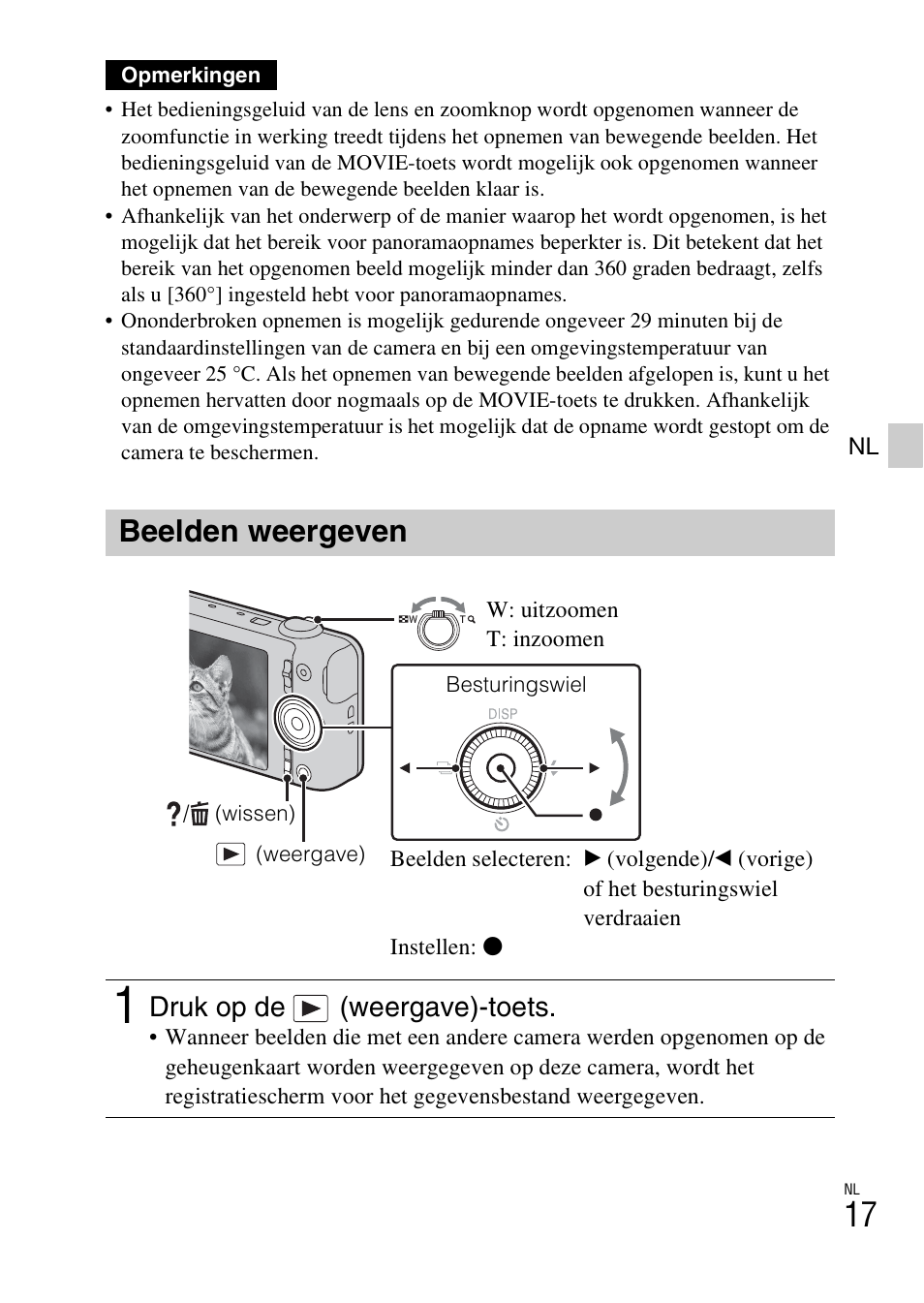Beelden weergeven, Druk op de (weergave)-toets | Sony DSC-WX60 User Manual | Page 225 / 611