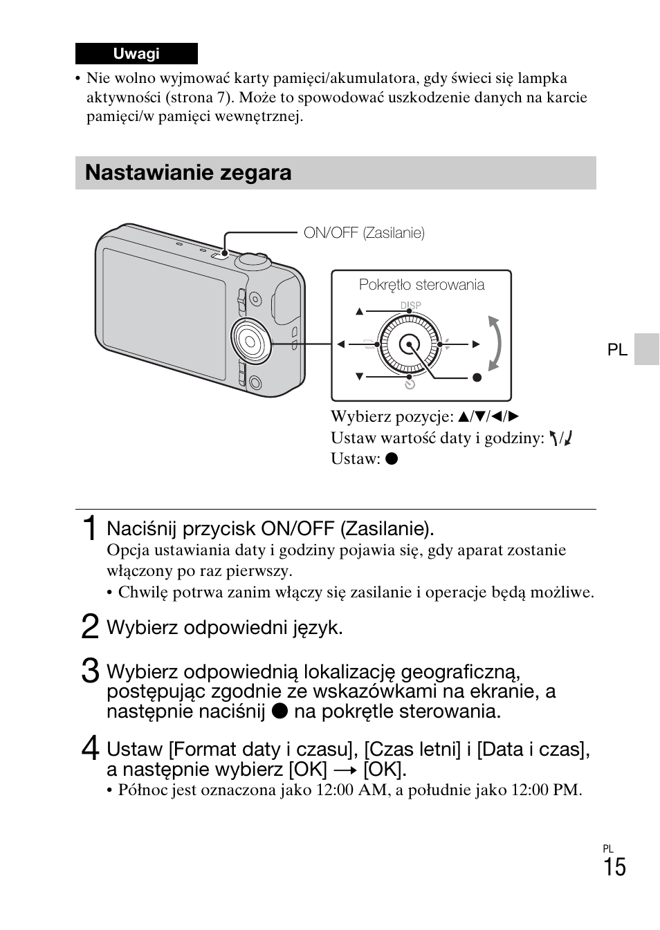 Nastawianie zegara | Sony DSC-WX60 User Manual | Page 257 / 611