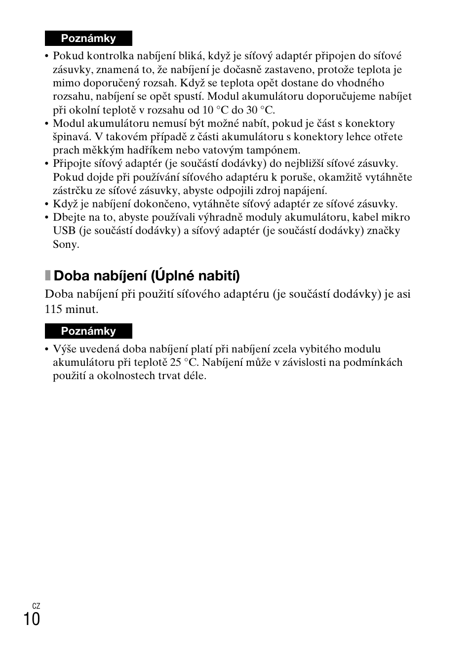 Xdoba nabíjení (úplné nabití) | Sony DSC-WX60 User Manual | Page 286 / 611