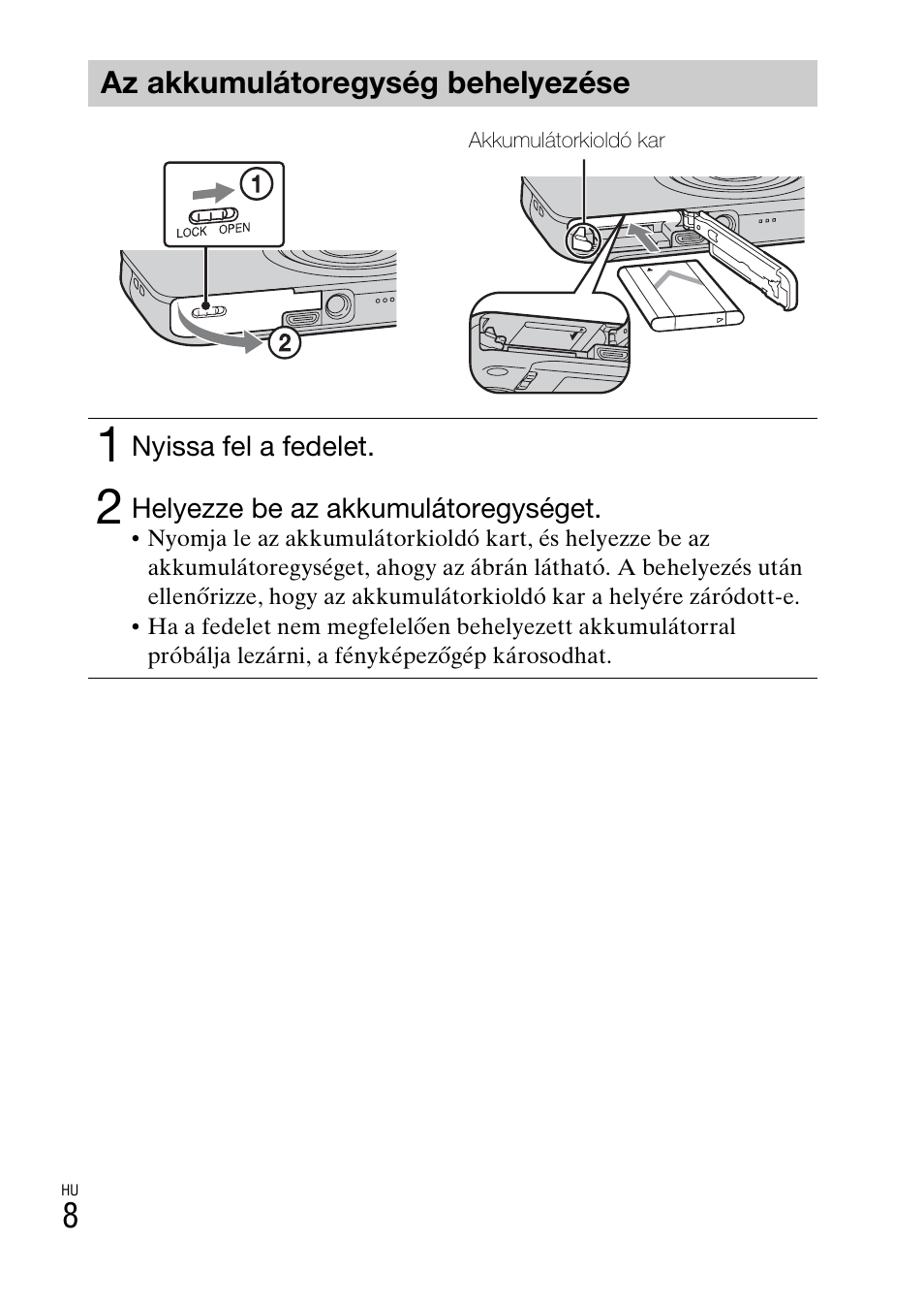 Az akkumulátoregység behelyezése | Sony DSC-WX60 User Manual | Page 318 / 611