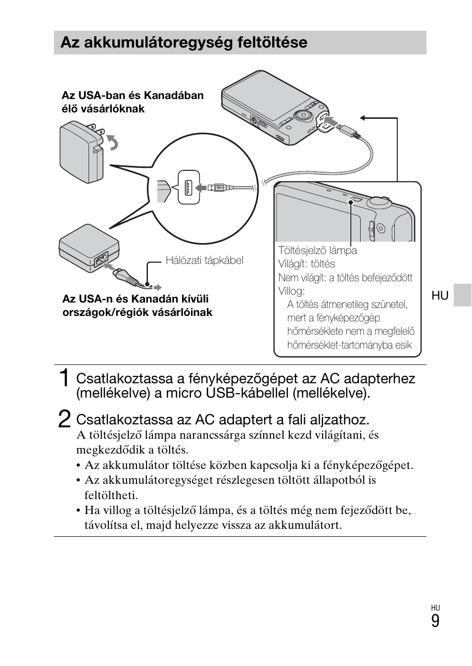 Az akkumulátoregység feltöltése | Sony DSC-WX60 User Manual | Page 319 / 611