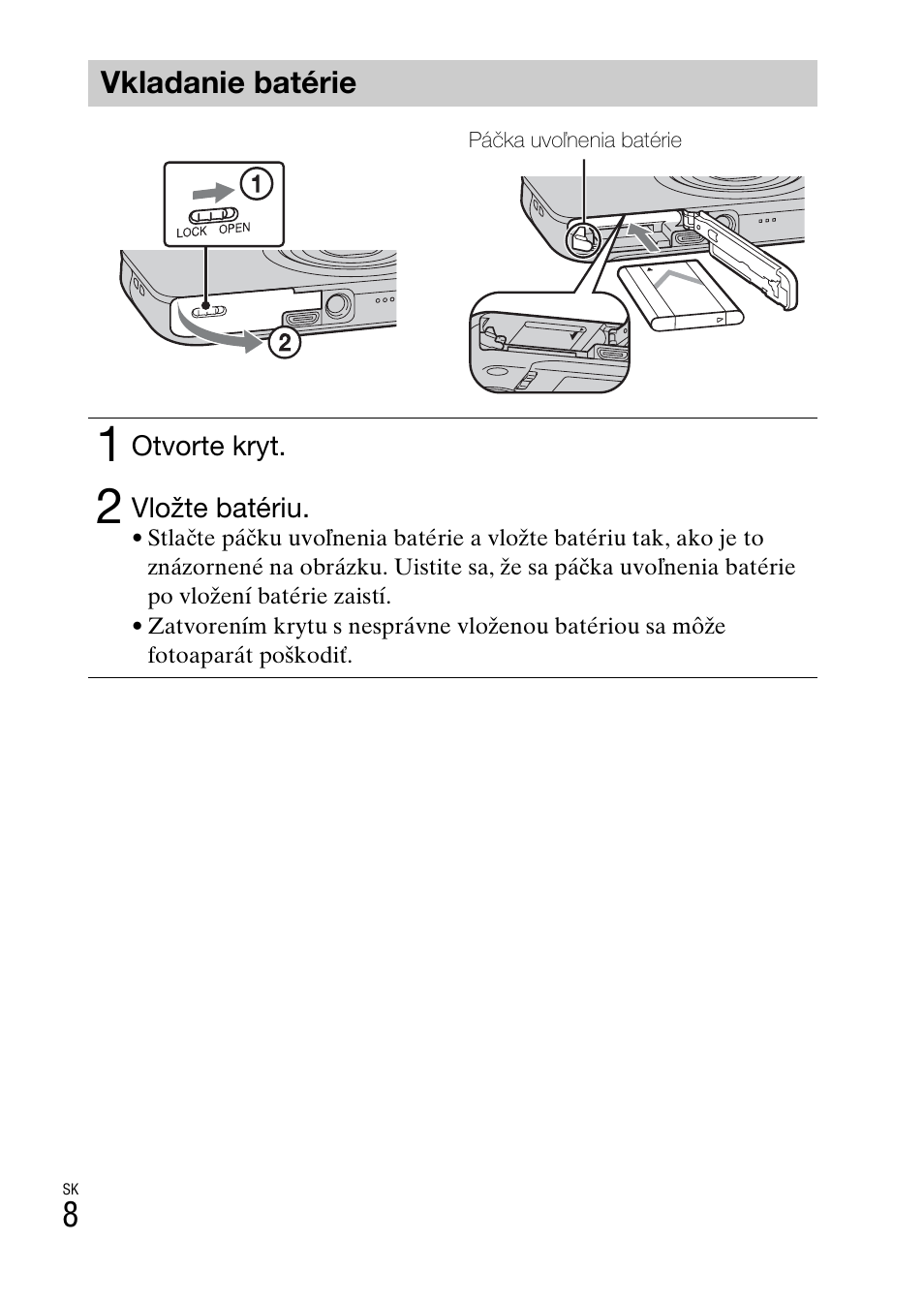 Vkladanie batérie | Sony DSC-WX60 User Manual | Page 352 / 611