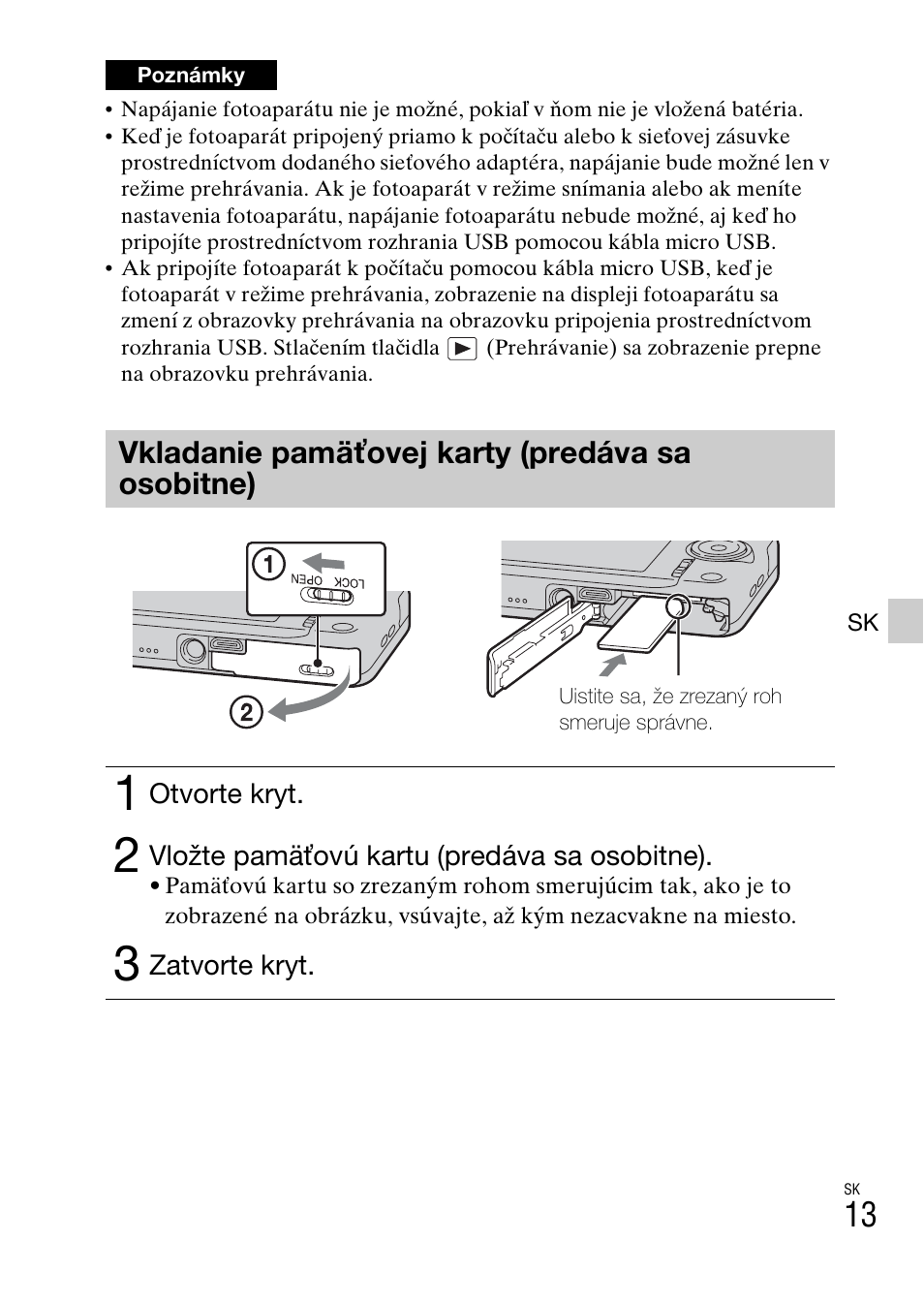 Vkladanie pamäťovej karty (predáva sa osobitne) | Sony DSC-WX60 User Manual | Page 357 / 611