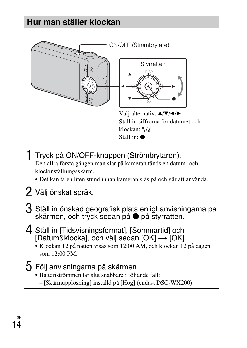 Hur man ställer klockan | Sony DSC-WX60 User Manual | Page 392 / 611