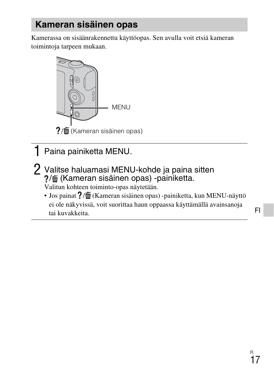 Kameran sisäinen opas | Sony DSC-WX60 User Manual | Page 427 / 611