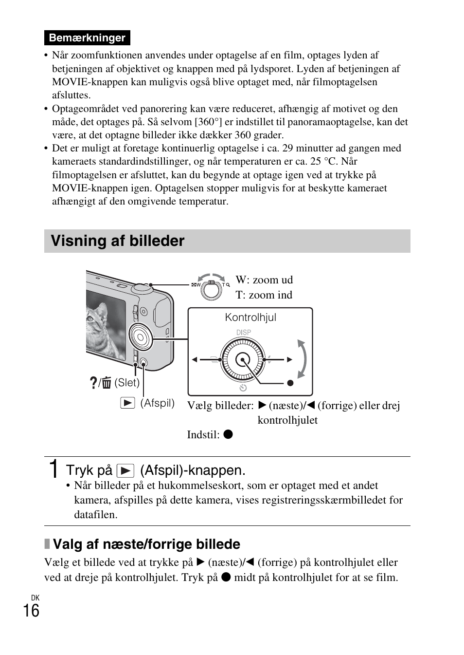 Visning af billeder, Xvalg af næste/forrige billede, Tryk på (afspil)-knappen | Sony DSC-WX60 User Manual | Page 488 / 611