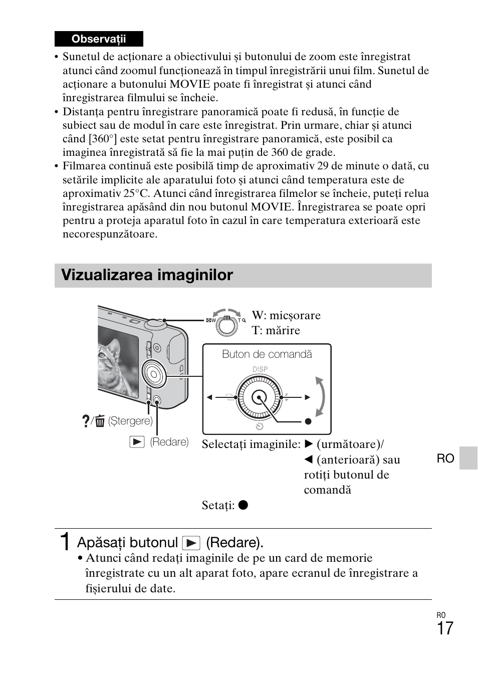 Vizualizarea imaginilor, Apăsaţi butonul (redare) | Sony DSC-WX60 User Manual | Page 553 / 611