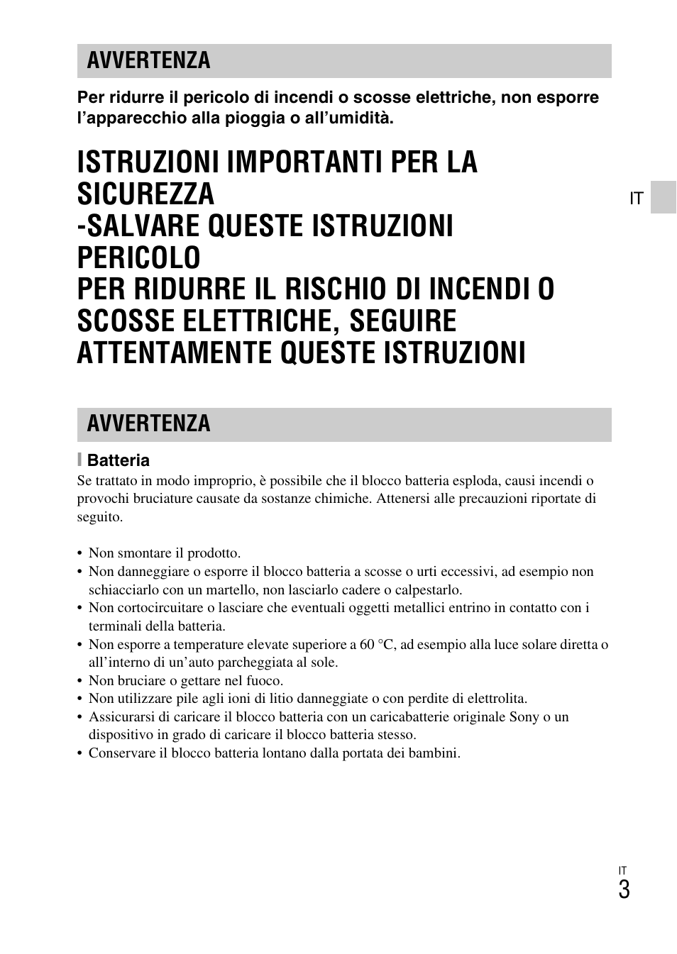 Avvertenza | Sony DSC-WX60 User Manual | Page 73 / 611