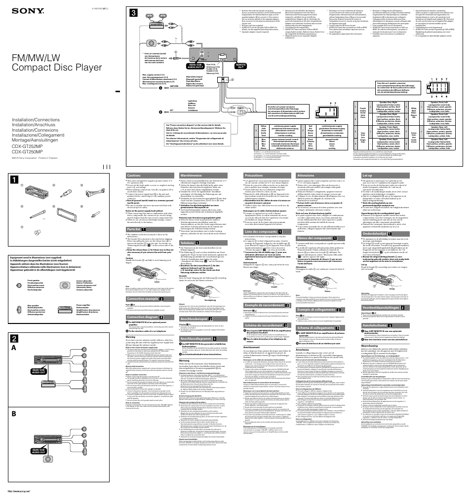 Sony CDX-GT252MP User Manual | 2 pages