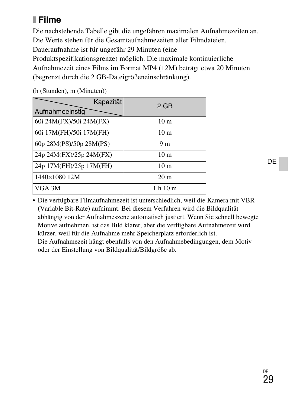 Xfilme | Sony ILCE-6000L User Manual | Page 105 / 519