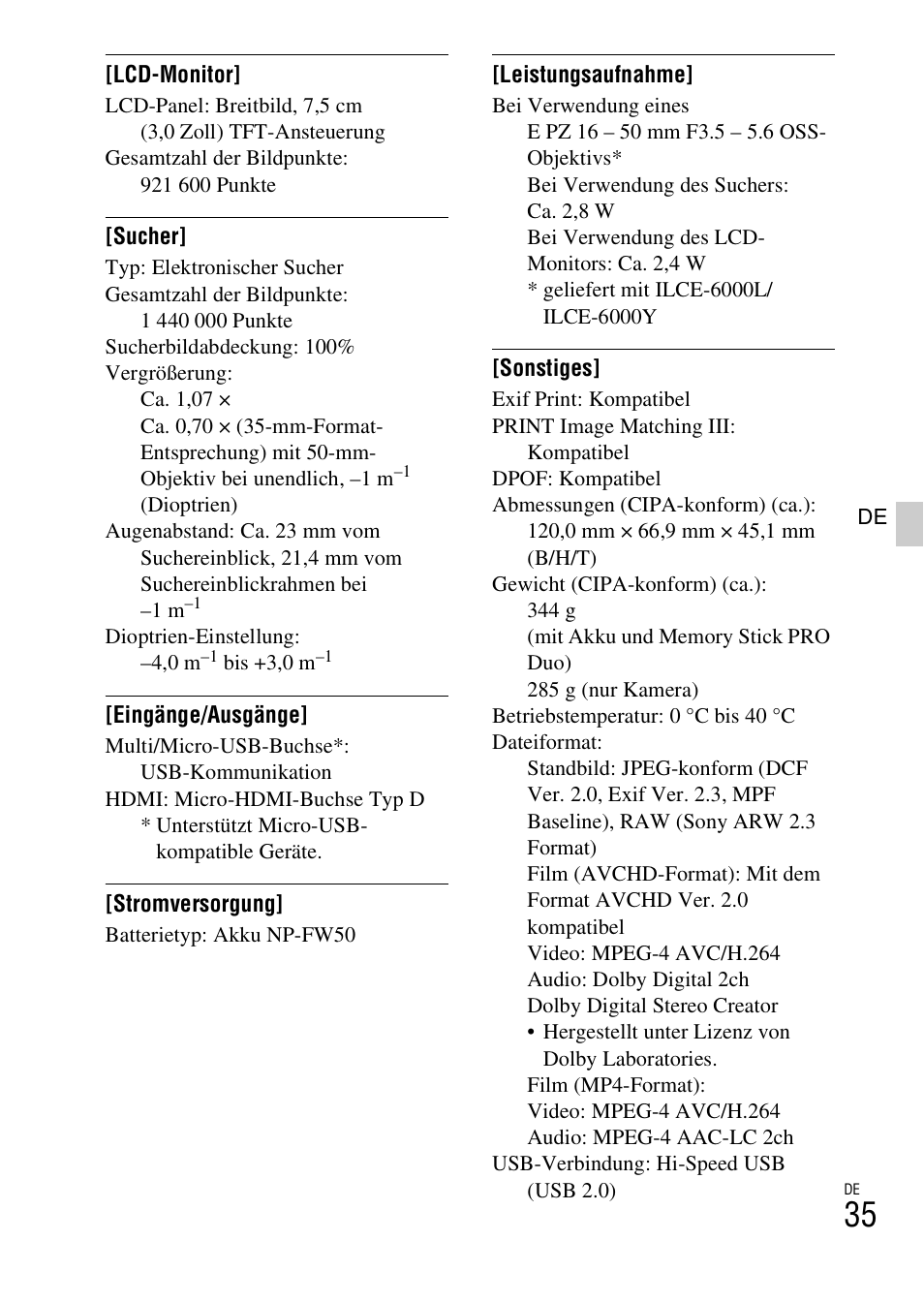 Sony ILCE-6000L User Manual | Page 111 / 519