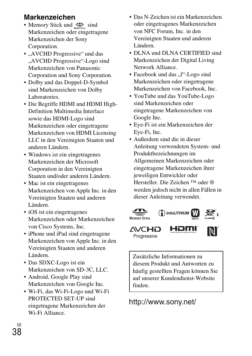 Markenzeichen | Sony ILCE-6000L User Manual | Page 114 / 519