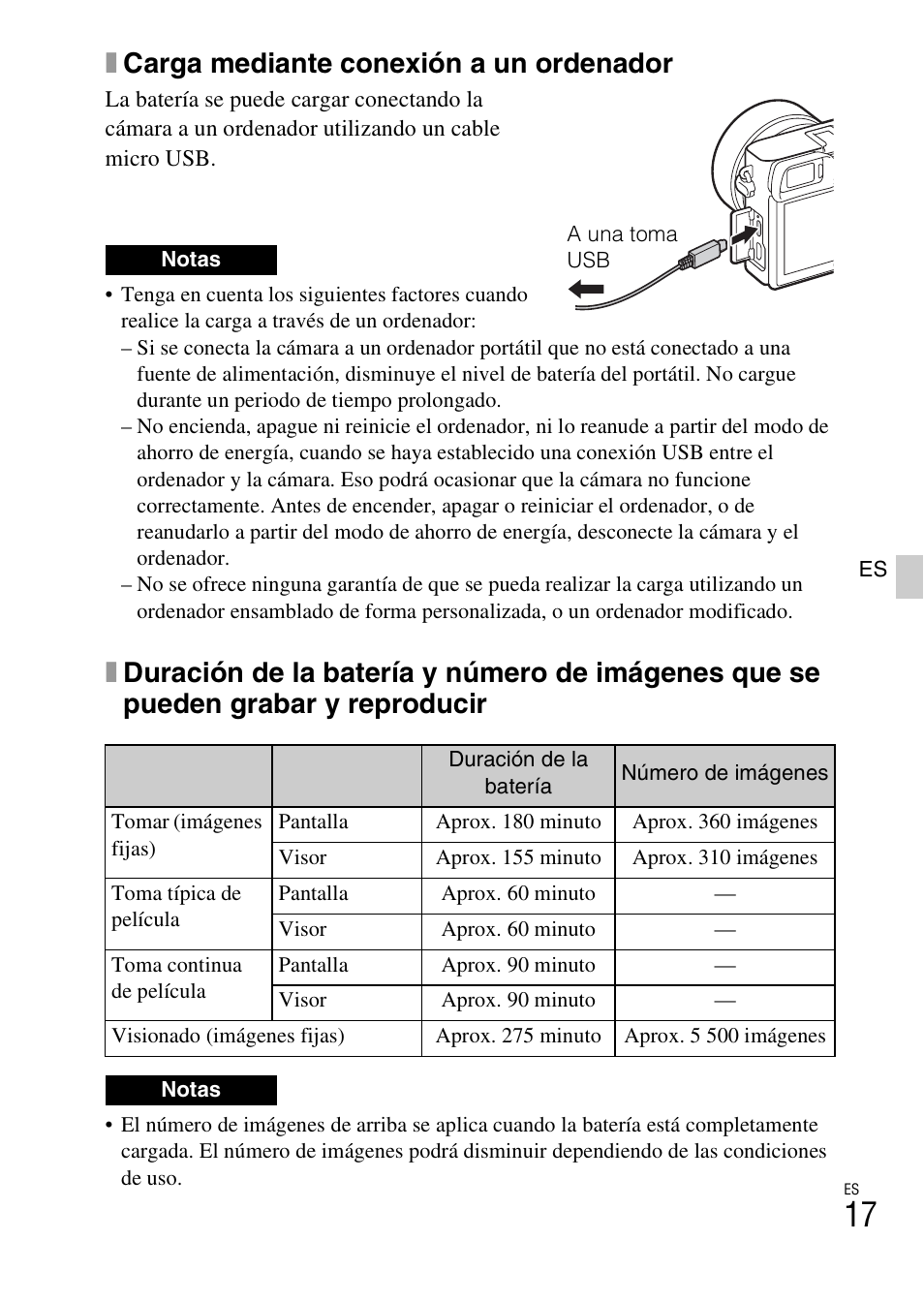 Xcarga mediante conexión a un ordenador | Sony ILCE-6000L User Manual | Page 131 / 519