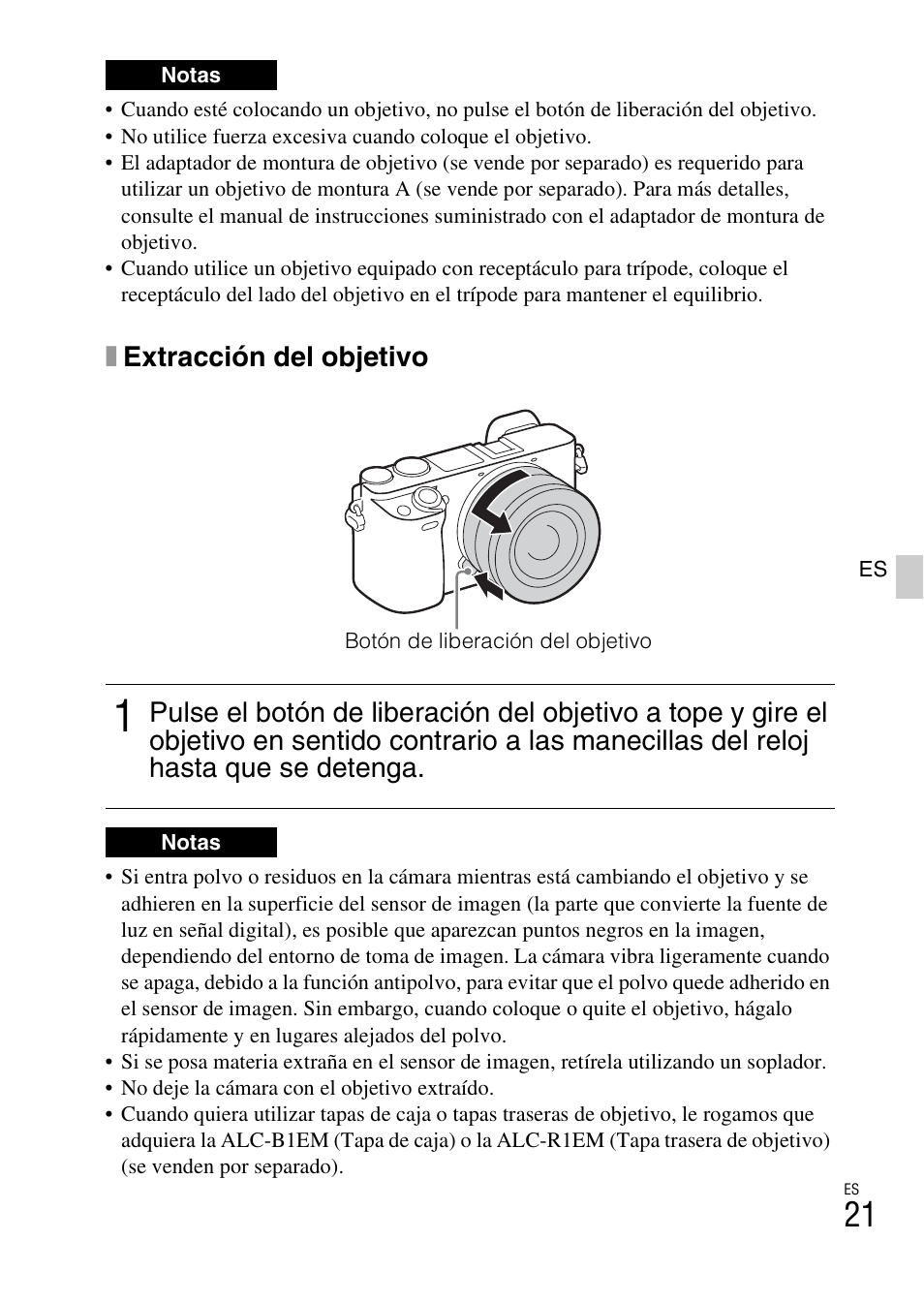 Xextracción del objetivo | Sony ILCE-6000L User Manual | Page 135 / 519