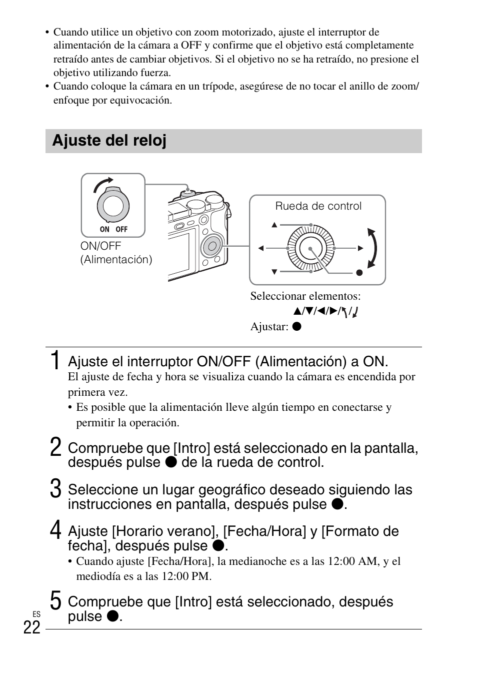 Ajuste del reloj | Sony ILCE-6000L User Manual | Page 136 / 519