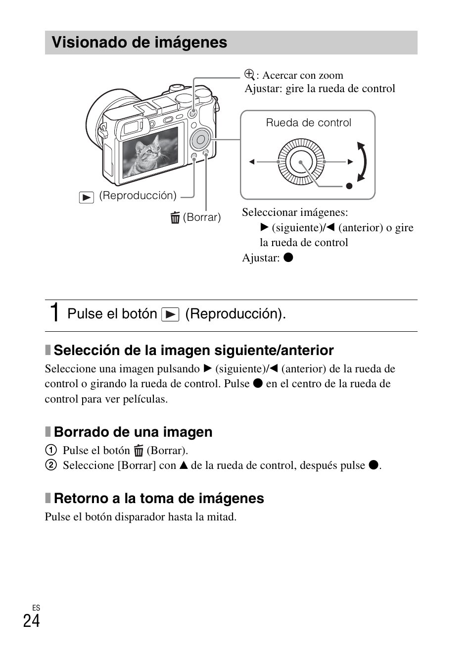 Visionado de imágenes | Sony ILCE-6000L User Manual | Page 138 / 519