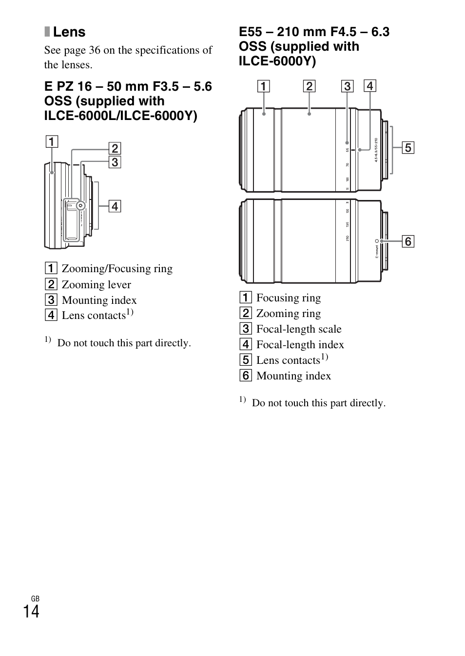 Xlens | Sony ILCE-6000L User Manual | Page 14 / 519