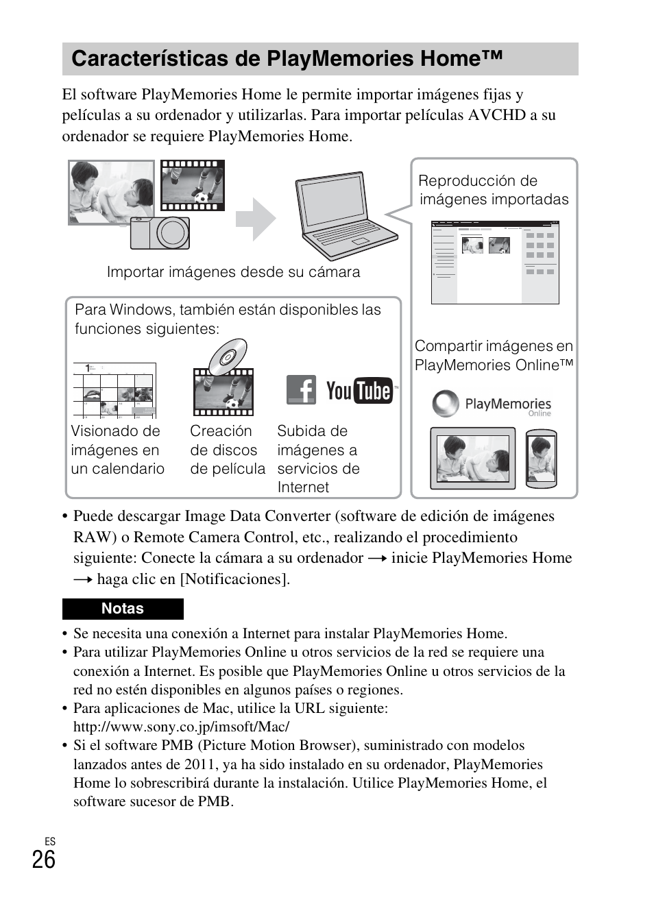 Características de playmemories home | Sony ILCE-6000L User Manual | Page 140 / 519