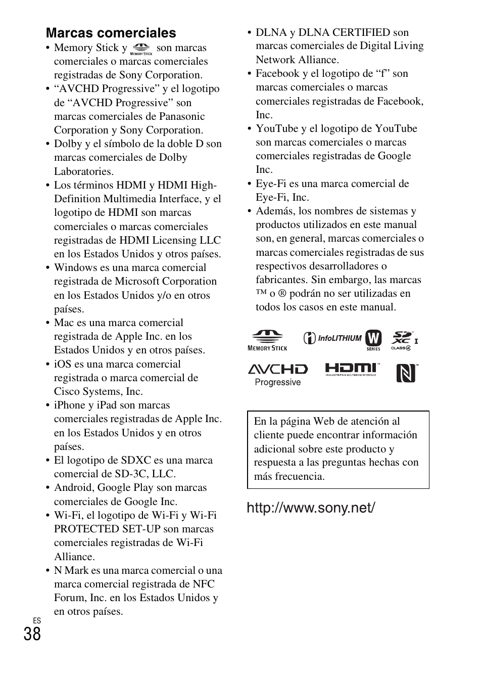 Marcas comerciales | Sony ILCE-6000L User Manual | Page 152 / 519