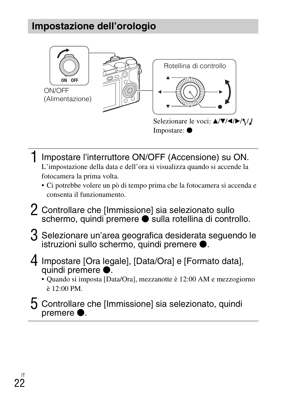 Impostazione dell’orologio | Sony ILCE-6000L User Manual | Page 174 / 519